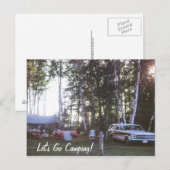 Camping, Retro Campground en Gear Vintage Travel Briefkaart (Voorkant / Achterkant)