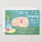 Camping Retro Party Stars Night Birthday Invitatio Kaart (Voorkant)