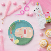 Camping Retro Party sterren gisteravond Papieren Bordje (Feest)