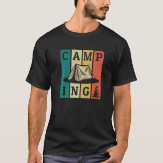 Camping Retro Strips voor het uitpakken van Campag T-shirt