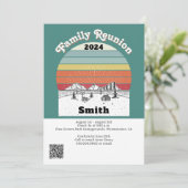 Camping Retro Sunset Monogram Familie Reünie Kaart (Staand voorkant)