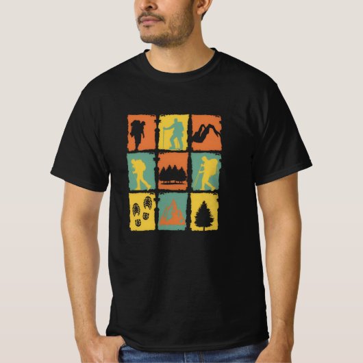 camping retro vibes, comping Vuren Vrienden T-shirt (Voorkant)