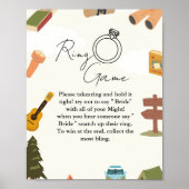 Camping ring spel niet zeggen bruid poster (Voorkant)