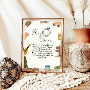 Camping ring spel niet zeggen bruid poster