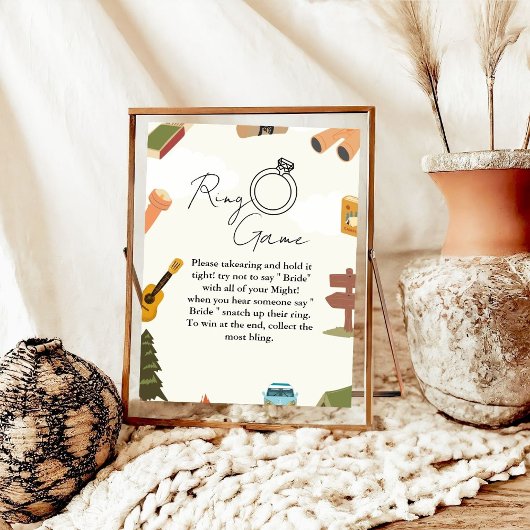 Camping ring spel niet zeggen bruid poster