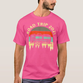 Camping Road Trip 2021 Retro Travel Trailer Vintag T-shirt
