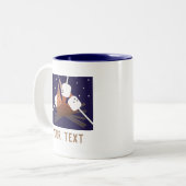 Camping Roasting Marshmallows Bonfire Tweekleurige Koffiemok (Voorkant links)