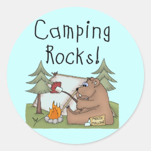 Camping Rocks Ronde Sticker