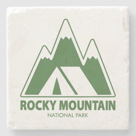 Camping Rocky Mountain Stenen Onderzetter (Voorkant)