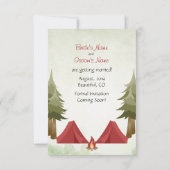 Camping Rode Tent Bosbruiloft Save The Date (Achterkant)