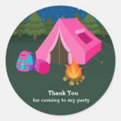Camping Ronde Sticker (Voorkant)