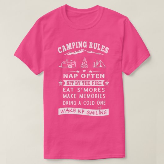 Camping Rules Camping Gear Gift Funny Camper T-shirt (Design voorkant)
