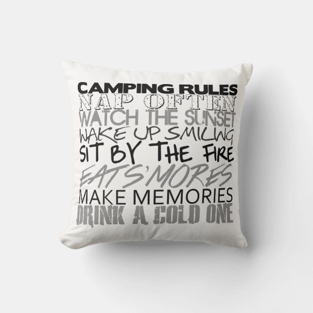 Camping Rules Pillow Kussen (Voorkant)