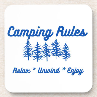 Camping Rules - Relax, Unwind, Geniet van een Bier Onderzetter