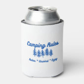 Camping Rules Relax, Unwind, Geniet van een Blikjeskoeler (Blikje Voorkant)