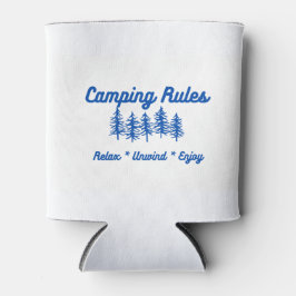 Camping Rules Relax, Unwind, Geniet van een Blikjeskoeler