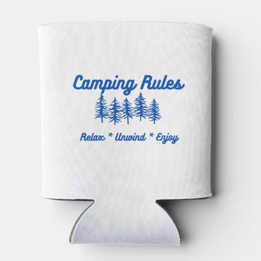 Camping Rules Relax, Unwind, Geniet van een Blikjeskoeler (Achterkant)