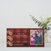 CAMPING Rustic Bear Woods Holiday Photo Card 8x4 Feestdagenkaart (Staand voorkant)