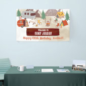 Camping Rustic Woodsy Campground Birthday Spandoek (Beurs)