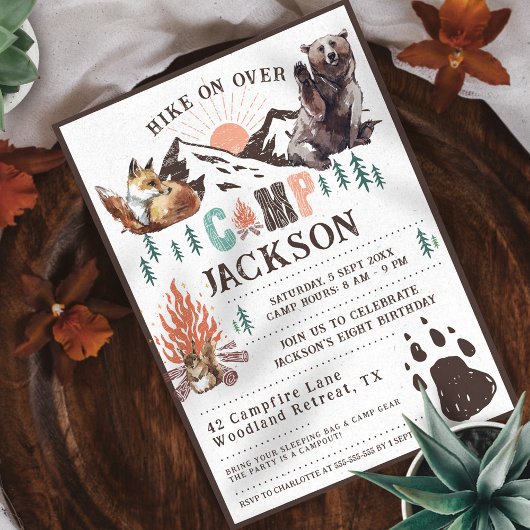 Camping Rustiek Kamp Verjaardag Kaart