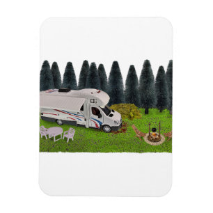 Camping RV in het bos Camping Spot Magneet