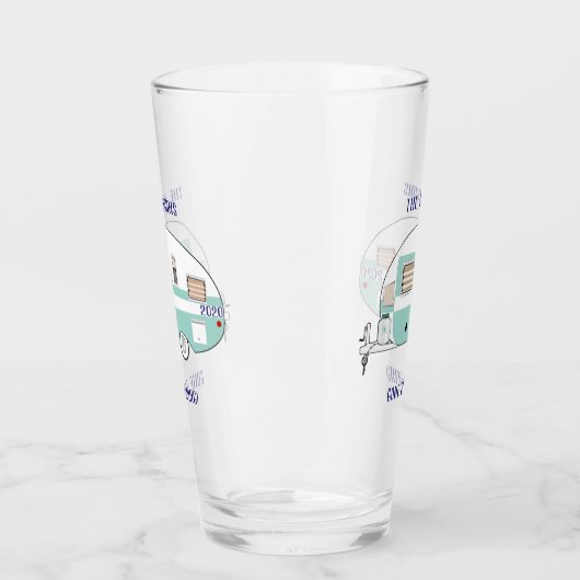 Camping RV Trailer Camper Beer Pint Drink Glas (Links)