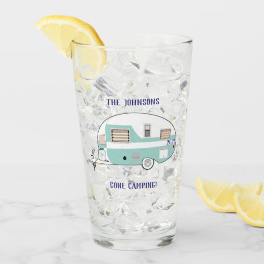 Camping RV Trailer Camper Beer Pint Drink Glas (Voorkant ijs)