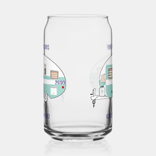 Camping RV Trailer Camper Bier Blikvorm Glas (Rechts)