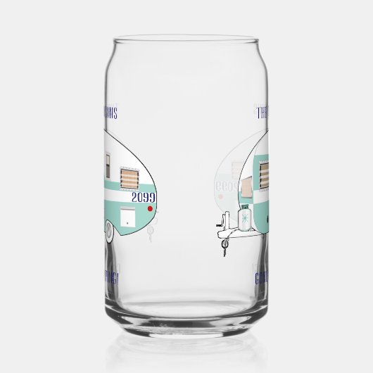 Camping RV Trailer Camper Bier Blikvorm Glas (Links)