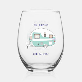 Camping RV Trailer Camper Cocktail Wijnglas Zonder Voet