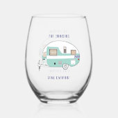 Camping RV Trailer Camper Cocktail Wijnglas Zonder Voet (Achterkant)