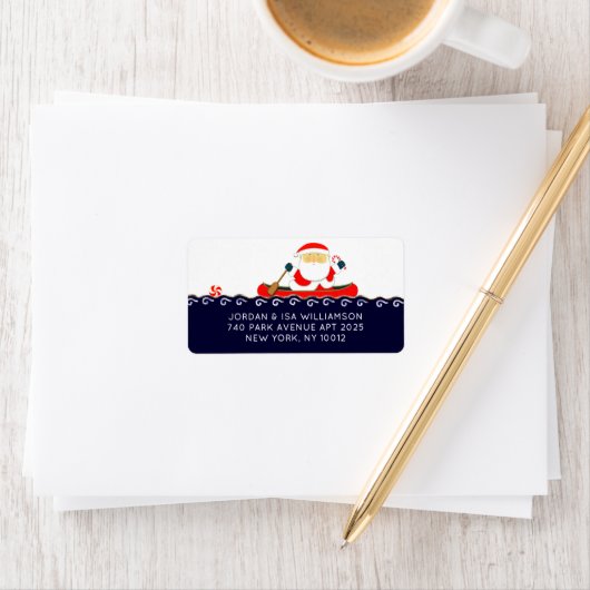 Camping Santa Kayaking Kerstmis Etiket (Insitu)