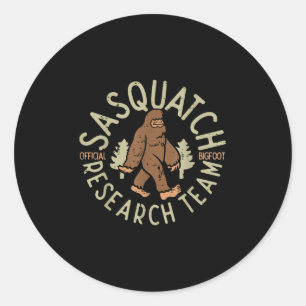 Camping Sasquatch Onderzoeksteam Bigfoot Camper Ma Ronde Sticker