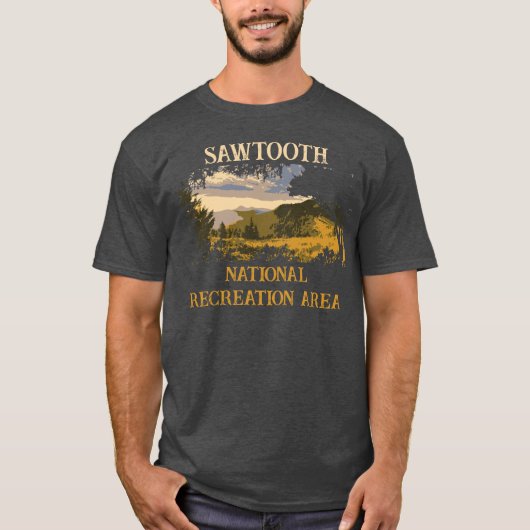 Camping Sawtooth National Recreation Area trip T-shirt (Voorkant)