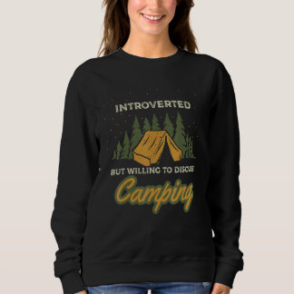 Camping saying with camping tent for introvert cam trui