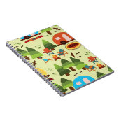 Camping scene - caravan, kampeerstoelen, vuurpleis notitieboek (Rechterzijde)