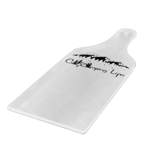 Camping Scene Decorative Glass Chopping Board Snijplank (Hoek)