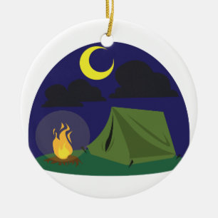 Camping Scene Keramisch Ornament