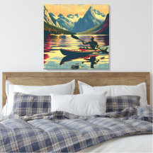  Camping Scene Man Kajakken