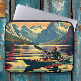  Camping Scene Man Kajakken Laptop Sleeve