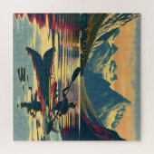  Camping Scene Man Kajakken Legpuzzel (Horizontaal)