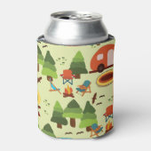 Camping scene, naadloos patroon blikjeskoeler (Blikje Voorkant)