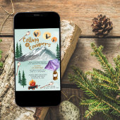 Camping Scene Oproep Alle Campers Meisjes Verjaard Kaart