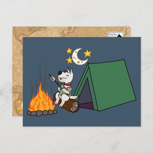 Camping Scottie - Wheaten Briefkaart (Voorkant / Achterkant)