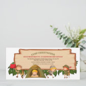 Camping Scouts verjaardagsfeestje uitnodiging (Staand voorkant)