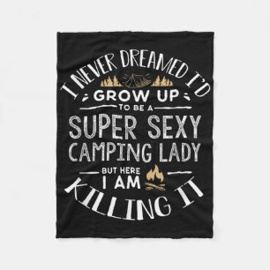 Camping Shirt Vrouwen Vrouw Camper RV Camping Vaka Fleece Deken