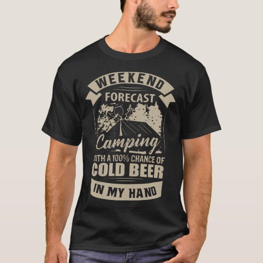Camping Shirten Cold Beer Alcohol T - shirts Manne (Voorkant)