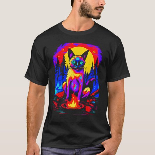 Camping Siamese Cat T-shirt (Voorkant)
