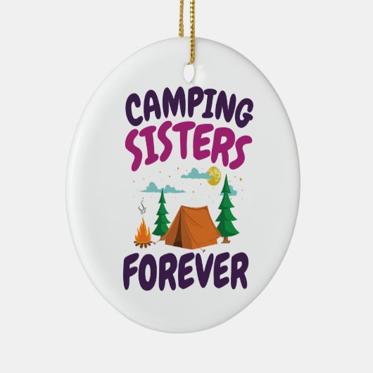Camping Sisters Forever Keramisch Ornament (Rechts)