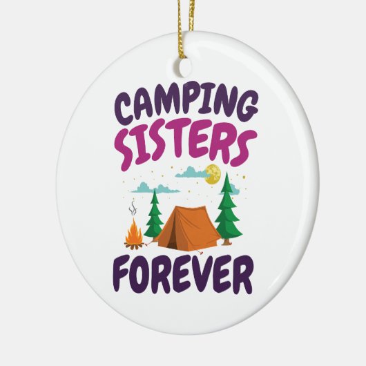 Camping Sisters Forever Keramisch Ornament (Links)